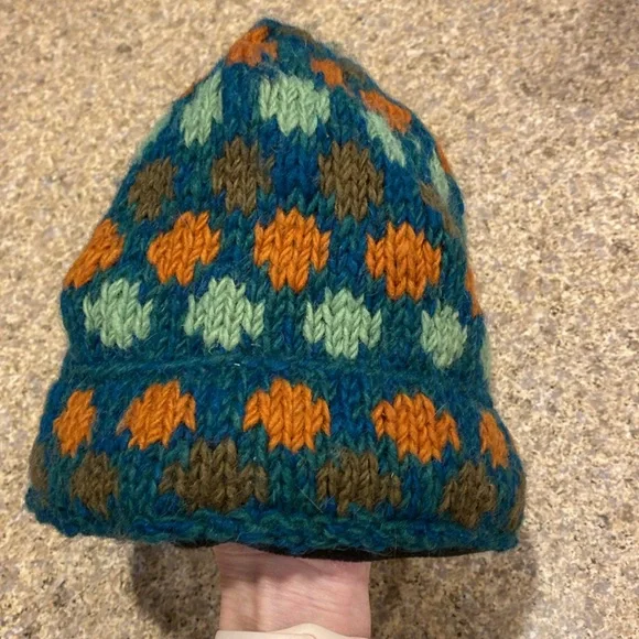 Rising Tide Nepal Wool Knit Hat Fleece Lined Winter - Picture 9 of 15